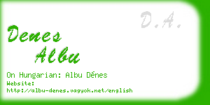 denes albu business card
