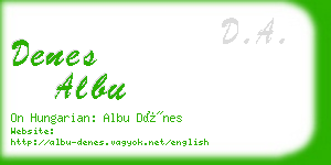 denes albu business card